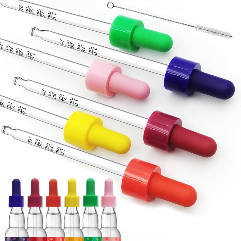 Oxyooh 6Pcs for Bubly Drops Flavors Sodastream Glass Dropper Pipettes Compatible with Bubbly Drops Bubly Sodastream Drops for Sodastream Bottle Accessories Suit for Soda Stream Flavors Syrup-Colorful - Image 1